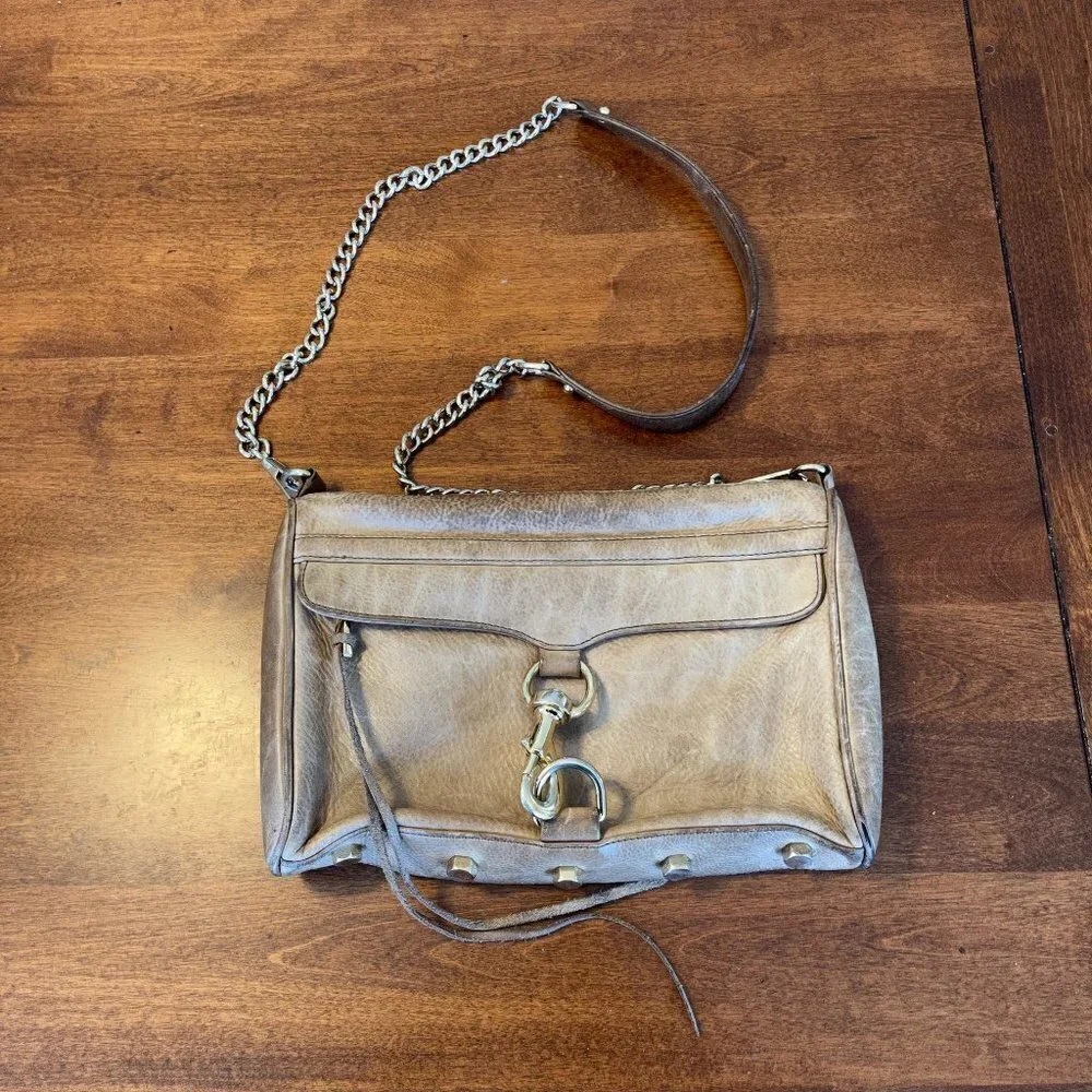 Rebecca Minkoff MAC crossbody bag purse taupe grey